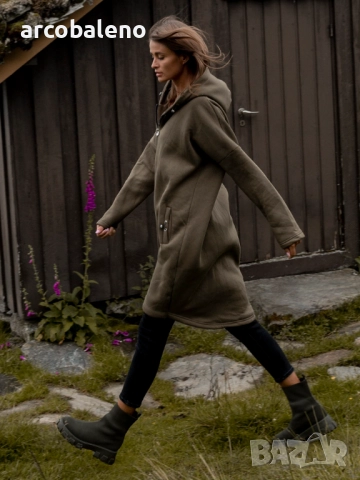 Дълъг дамски преходен суичър с качулка и цип Tina, 2цвята , снимка 14 - Суичъри - 52931180