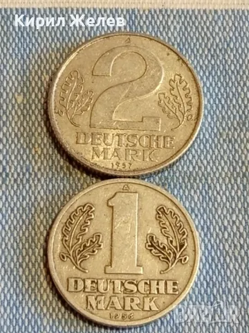 Две монети 1 Дойче марка 1956г. - 2 Дойче марки 1957г. ГДР редки за КОЛЕКЦИОНЕРИ 49541