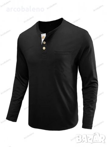 Мъжка едноцветна блуза с дълъг ръкав, 5цвята - 023, снимка 7 - Блузи - 39609541