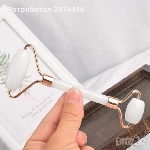 2870 Масажен ролер за лице и гуа-ша – Зелен нефрит, снимка 15 - Козметика за лице - 35789841