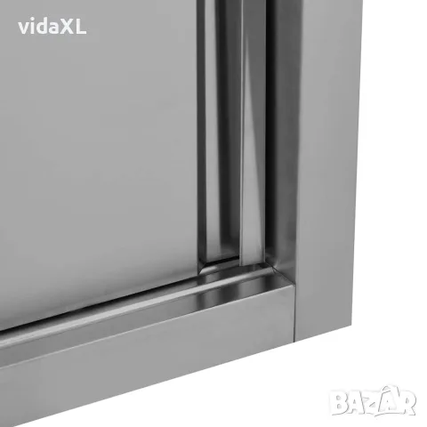 vidaXL Кухненски стенен шкаф с плъзгащи врати, 150x40x50 см, стомана, снимка 7 - Шкафове - 56147591