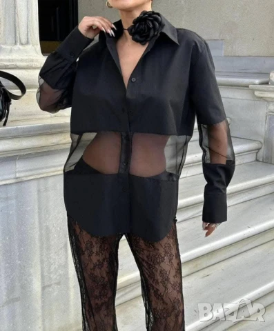 овърсайз ризи с тюл , снимка 4 - Ризи - 50879300