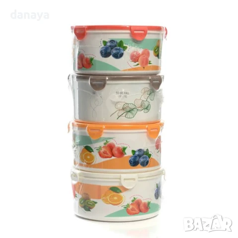 6054 Комплект кутии за храна с капак, 5 броя, снимка 6 - Кутии за храна - 51247360