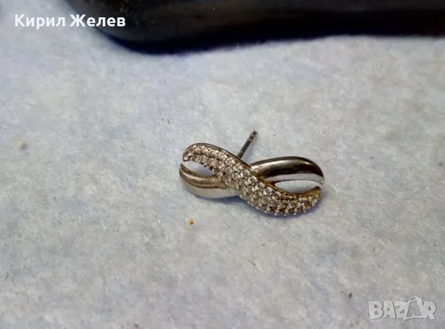 АЖУРНА СКЪПОЦЕННА СРЕБЪРНА ОБЕЦА СИМВОЛ на БЕЗКРАЙНОСТ СРЕБРО 925 с ФАСЕТИРАНИ ЦИРКОНИ 49715, снимка 4 - Обеци - 49510641