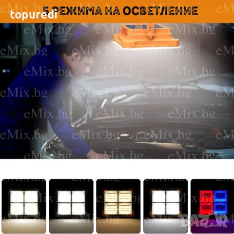 СОЛАРНА РАБОТНА ЛАМПА С МАГНИТ И USB, снимка 5 - Соларни лампи - 49159760