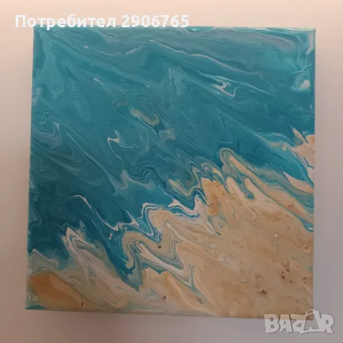 Картина авторска акрил 25/25см, снимка 11 - Картини - 47805172
