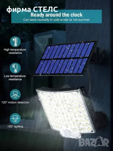Соларна лампа STELS, 118 LED, Външен монтаж, Улица, Градина, Двор, снимка 9 - Соларни лампи - 46549106