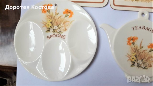 MARKS AND SPENCER красив комплект с полски цветя от Англия, снимка 3 - Антикварни и старинни предмети - 40581238