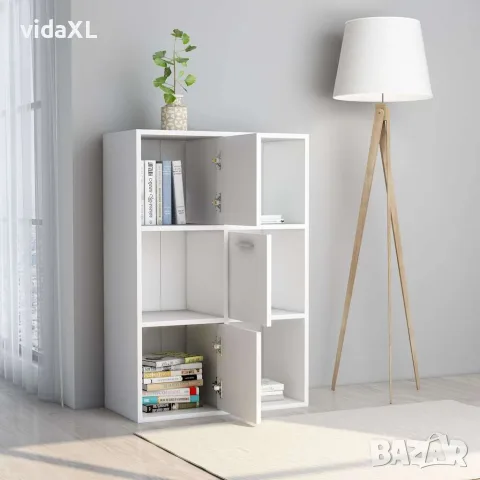 vidaXL Шкаф за съхранение, бял, 60x29,5x90 см, инженерно дърво, снимка 3 - Шкафове - 56147707