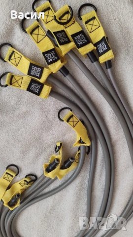 Гумени тренировъчни ластици(жълти и оранжеви) + примерна тренировка, снимка 3 - Фитнес уреди - 50310106