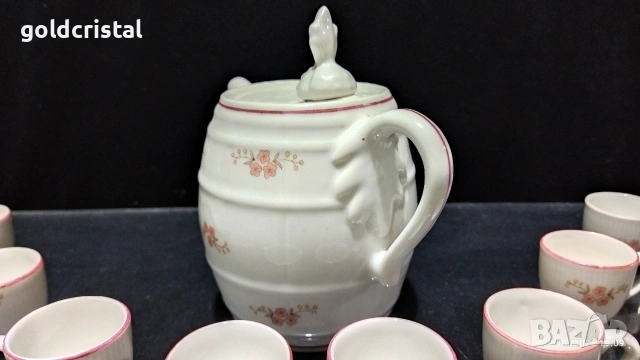 Стар български порцелан чашки с бърдуче , снимка 5 - Антикварни и старинни предмети - 53308059