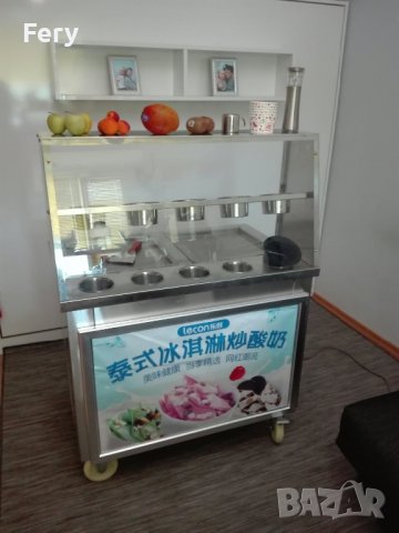 Професионална сладолед машина за Тайландски сладолед, снимка 14 - Хладилни витрини и фризери - 40894328
