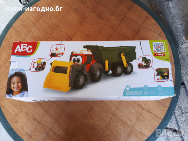 Dickey Toys ABC 65 см - фермерски багер с ремарке , снимка 3 - Коли, камиони, мотори, писти - 36170982