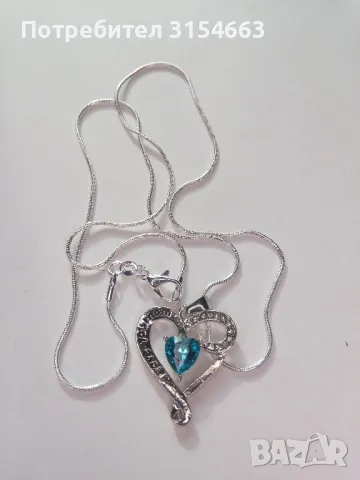 Сребърно колие с кристали , снимка 3 - Колиета, медальони, синджири - 50178822