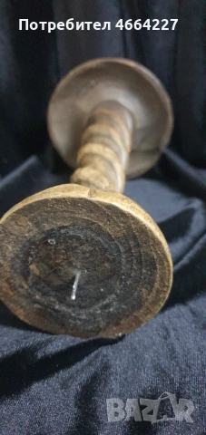 Ръчно изработен дървен свещеник с уникална спираловидна форма, снимка 2 - Други - 52902240