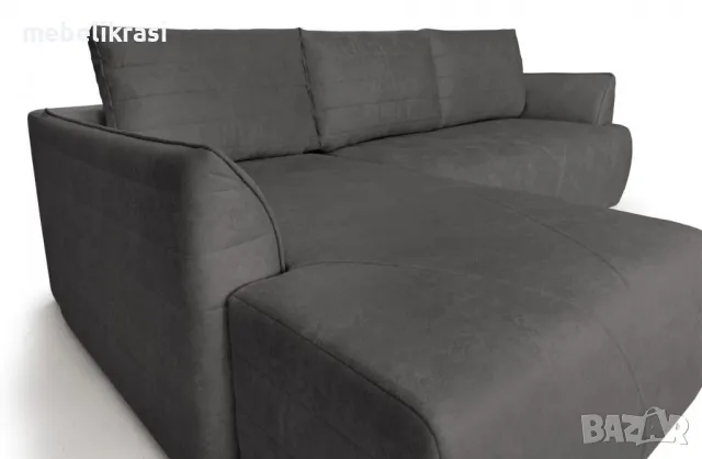 Ъглов диван мини Далас тъмно сив Wolf1409