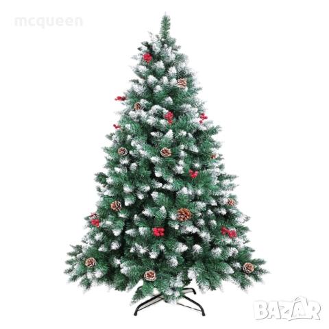 Луксозна Коледна Елха със сняг, шишарки и плодчета!, снимка 3 - Декорация за дома - 52185542