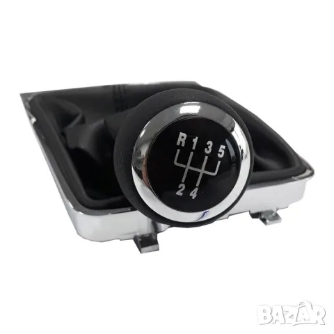 Топка за ръчен скоростен лост с маншон и черен конец за VW Passat B6 2005-2010, 5 скорости