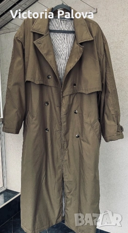 Модерен каки тренчкот с колан и цветна подплата - незаменим за пролетта, снимка 5 - Палта, манта - 53397220