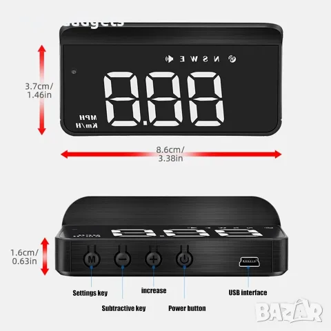 Holographic Speedometer HUD GPS – Head-Up Display скоростомер за автомобил, камион и RV, снимка 6 - Аксесоари и консумативи - 55847594