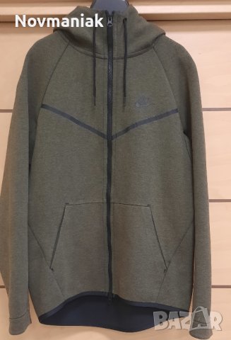 Nike Tch Flc Wr Hoodie Fz Olive-Като Ново, снимка 2 - Спортни дрехи, екипи - 41141317