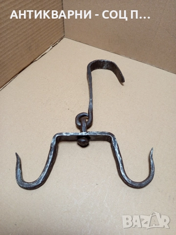 Сос Стар Ръчно Кован Масивен Ченгел За Дране На Животни. , снимка 10 - Антикварни и старинни предмети - 52346257