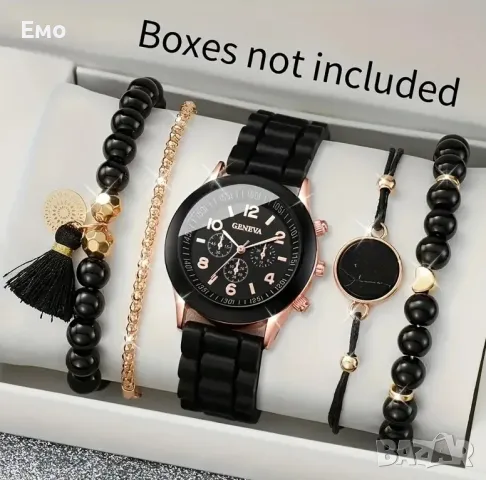 Дамски кръгъл часовник 5 части - както е на снимките , снимка 2 - Дамски - 48562854