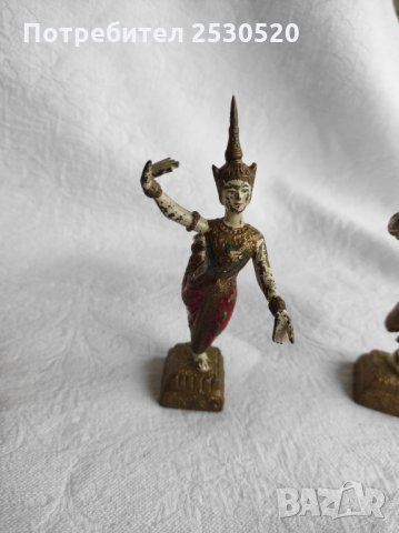 Бронзови рисувани фигури - Тайланд 30-те години, снимка 4 - Колекции - 35813827