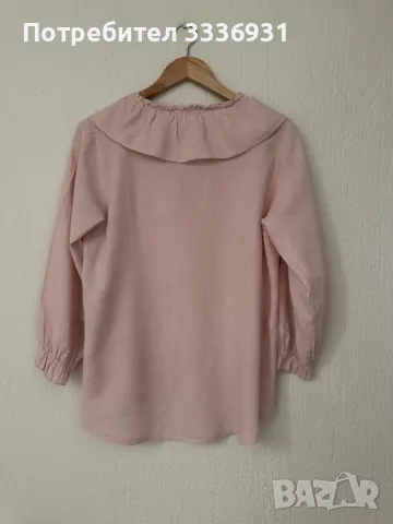 Розова ленена риза Marta, снимка 3 - Ризи - 49845738