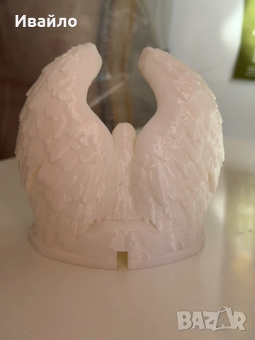 Бяла осветена сцена на Рождество с ангел, снимка 3 - Декорация за дома - 53381712