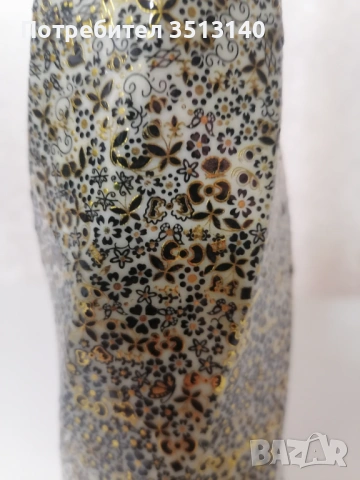 Ваза за цветя ръчно декорирана 22 см, снимка 3 - Декорация за дома - 53578351