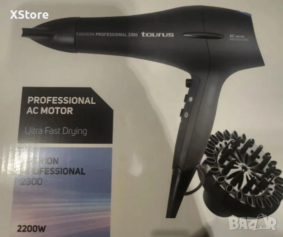 Сешоар TAURUS Fashion Professional 2300, 2200W, функция за студен въздух, 3 скорости, снимка 4 - Сешоари - 52595150