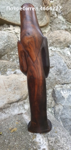 Уникална ръчно изработена дървена статуетка, снимка 3 - Антикварни и старинни предмети - 52585683