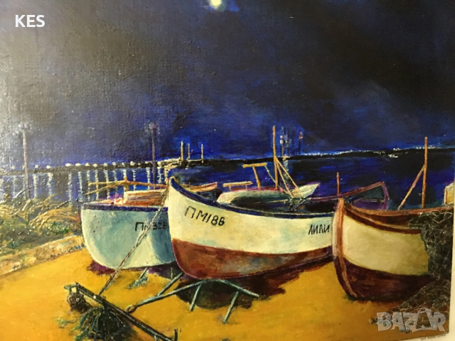 Вечер край морето-Поморие, снимка 2 - Картини - 52956769