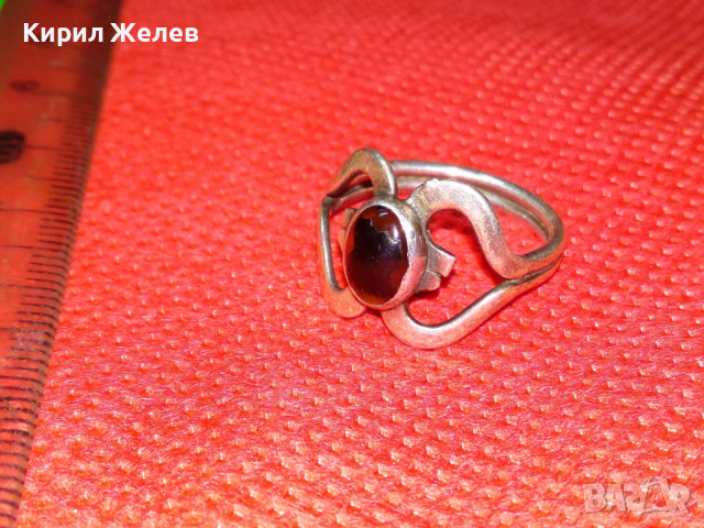 СТАР АР НУВО СКЪПОЦЕНЕН СРЕБЪРЕН ПРЪСТЕН ВИСОКА ПРОБА СРЕБРО с РЯДЪК НАТУРАЛЕН ЯСПИС 43786, снимка 15 - Антикварни и старинни предмети - 44610367