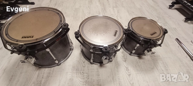 Tama Rockstar Tom 12" и 14" + Starcast система – Evans G1 Clear, снимка 2 - Ударни инструменти - 53707017
