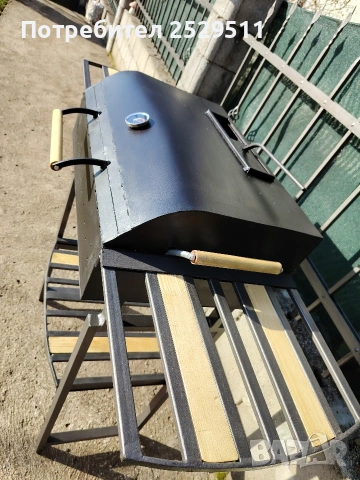 Барбекю скара на дървени въглища НОВО Подсилено 46кг скара плътен квадрат от 10мм 60 на 40 , снимка 6 - Барбекюта - 49311501