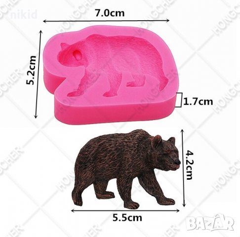 Мечка на четири лапи  силиконов молд форма декорация торта фондан шоколад и др, снимка 2 - Форми - 35868171