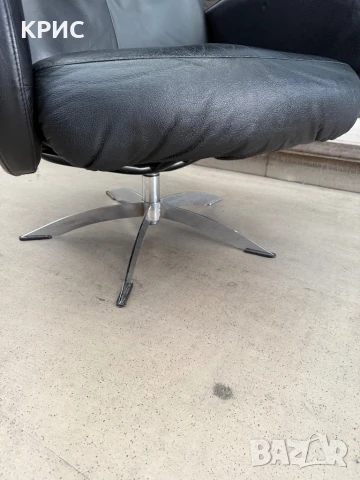 Релакс кожен фотьойл Hjort Knudsen, Дания, снимка 7 - Дивани и мека мебел - 51000277