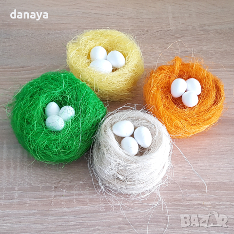 822 Великденско гнездо с яйца тревичка за декорация украса за панер, снимка 6 - Декорация за дома - 44821256
