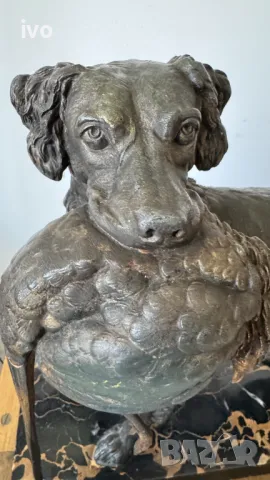 Френска статуетка на ловно куче, Jules Moigniez 1835-1894, снимка 10 - Антикварни и старинни предмети - 49820346