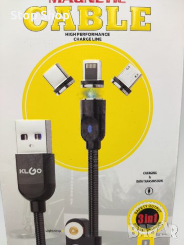 Magnetic 3in1 klgo кабел iphone type c micro айфон , снимка 6 - USB кабели - 41322747