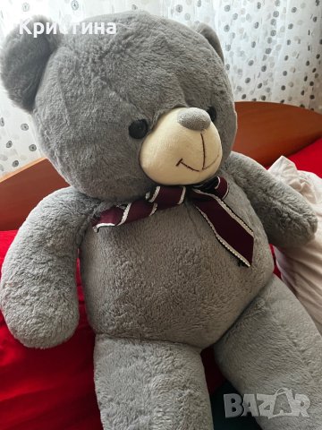 Плюшена сива мечка , снимка 2 - Плюшени играчки - 41618822