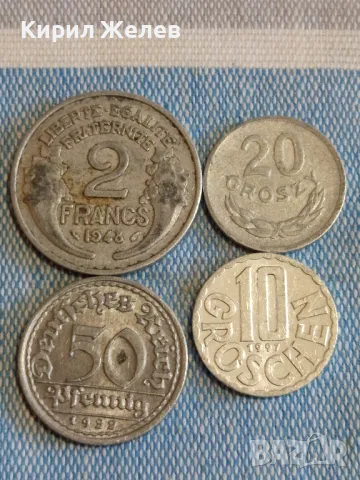 Четири монети от цял свят ФРАНЦИЯ, АВСТРИЯ, ПОЛША, ДОЙЧЕ РАЙХ стари редки 28067