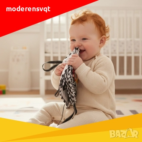 Сензорна книга, контрастна играчка за бебета, снимка 5 - Образователни игри - 52558622