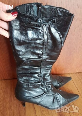 Красиви и елегантни ботушки от естествена кожа, номер 38