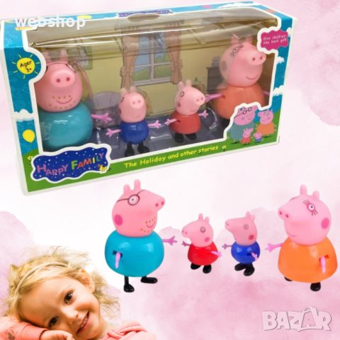 Комплект 4 броя фигурки Семейството на Пепа Пиг , PEPPA PIG, снимка 1