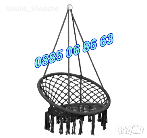 Висяща въжена люлка хамак, висяща градинска люлка, снимка 5 - Градински мебели, декорация  - 50465764