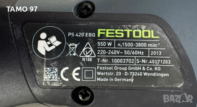 Festool PSB 420 EBQ - Професионален прободен трион 550W 120mm, снимка 5 - Триони и циркуляри - 52923128