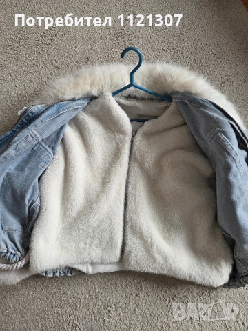 Дънково яке с косъм , снимка 3 - Якета - 53681581